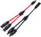 PowMr 1 Paar Solarkabel Y-Verteiler Solarpanel-Kabel MMF+FF Photovoltaik Solarpanel (1 Rot +1 Schwarz)