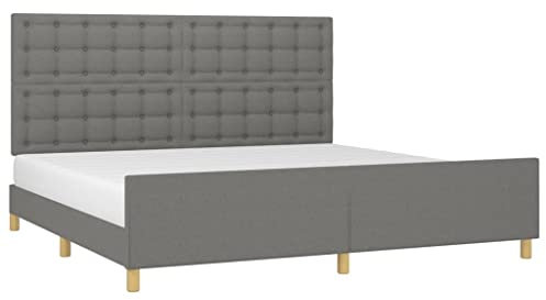 vidaXL Sängram utan madrass mörkgrå 200x200 cm tyg
