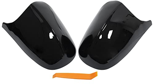 Außenspiegel Spiegelkappen Seitenspiegel Abdeckkappen Rückspiegel Abdeckung Spiegel Gehäuse Spiegelgehäuse schwarz links und rechts für 1er E87 E81 E82 E88 3er E90 E91 2008-2011 3er E92 E93 2010-2013