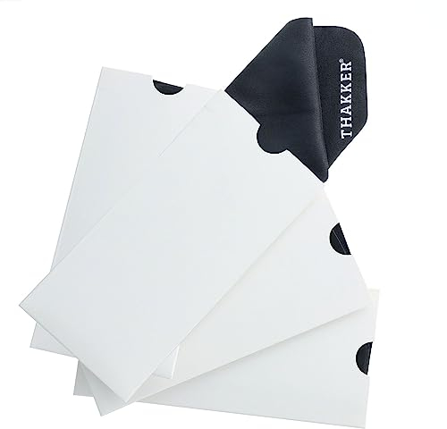 THAKKER Record Cloths - Panni per la Pulizia dei Dischi | Quattro Panni per la Pulizia dei Dischi | Nero