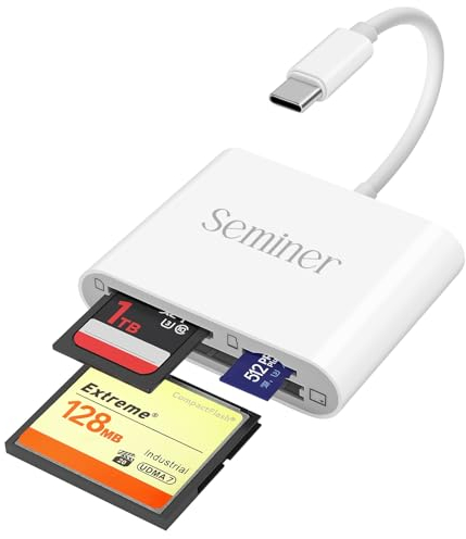 Lettore di Schede SD, Seminer 3in1 USB C Adattatore per Schede di Memoria 5Gbps in Lettura e Scrittura per Schede SDXC SDHC CF CFI TF Micro SD Micro SDXC Micro SDHC per Windows Linux Mac OS