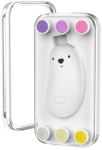 OWill Baby Nail File, Baby Nail Clippers, Baby Nail File Electric with 6 Grinding Heads and LED Light for Baby and All Ages(White）