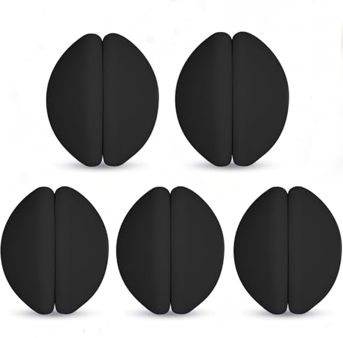 Duschvorhang Gewichte, robuste magnetische Gewichte an der Unterseite mit rostfreier Silikonbeschichtung, verhindern, dass der Vorhang im Wind weht, geeignet für Flaggen, Vorhänge (5 Paare, Schwarz)