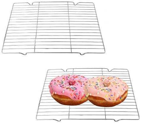 2 griglie di raffreddamento in filo, 30 x 20 cm, griglia di raffreddamento per barbecue, griglia di raffreddamento, teglia da forno, piccola griglia rettangolare per cucinare, arrostire, asciugare