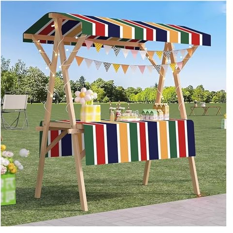 Carrito grande para vendedores con mesa y toldo, cabina de venta extraíble y plegable para exposiciones de manualidades y actividades en el campus