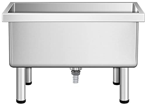 Fregadero de acero inoxidable de 80 cm para uso en interiores y exteriores, fregadero inclinado para lavandería y lavabo de servicio de fregona de negocios