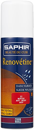 SAPHIR | Renovétine 200 ml | Spray para Limpiar, Recolorar e Impermeabilizar Ante y Cuero Aterciopelado (Rojo 11)