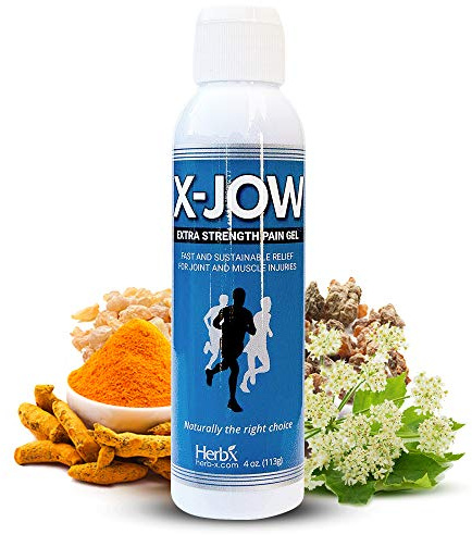 HerbX X-Jow Extra Strength Pain Relief Gel 4 oz - Herbal Massage Gel for Massage Therapy and Sports - Pain Terminator Cream for Muscles, Shoulders, and Joints Inflammation, Soreness and Discomfort