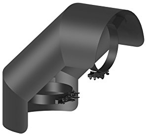 Ofenrohr - Strahlungsschutz Bogen 90° stehend, 180mm Durchmesser, schwarz