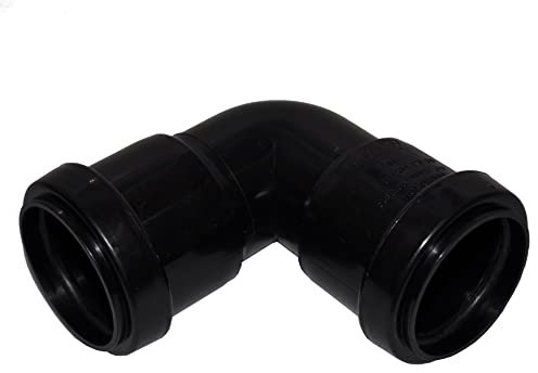 Pushfit 32mm Waste Pipe 90 Degree Bend - Black - Pack of 2