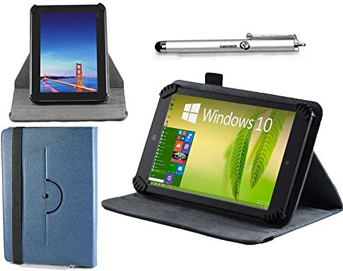 Navitech skyddsskal för Artizlee Phablet ATL-26, 24,4 cm (9,6 tum), läder, ståfunktion, 360 grader vridbar, inklusive istoppning, blå