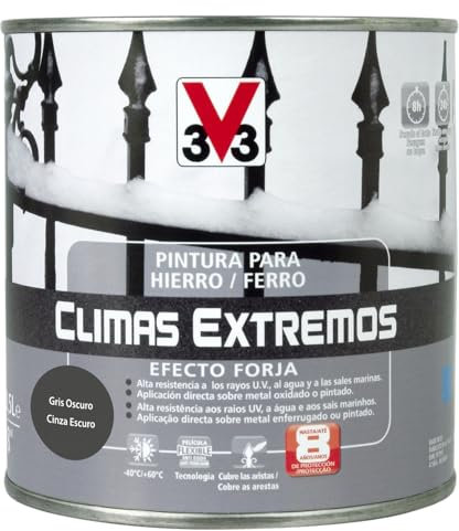 V33 PINTURA HIERRO CLIMAS EXTREMOS FORJA GRIS OSCURO 0,5L