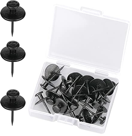 SAVITA 20 Stück Reißzwecken Schwarz Doppelköpfige Wandnägel Pushpin Hook Hanger Dekorative Push Pin Hooks Bildnägel für Zuhause Klassenzimmer Büro Arbeitszimmer Trockenbau (Schwarz)