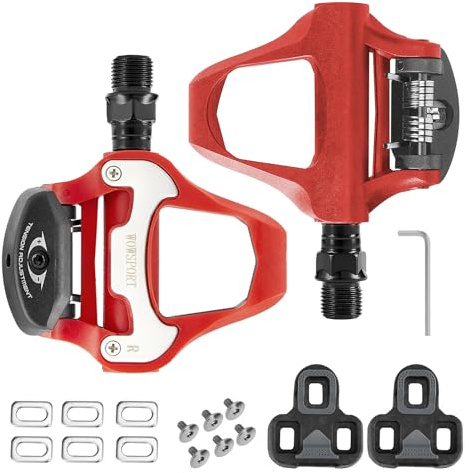 WOWSPORT Look Keo Road Bike Pedals - Lightweight Clipless Pedals with Sealed Bearings & Nylon Body | 9/16″ Spindle, Compatible with Look Keo Cleats for Indoor & Road Cycling