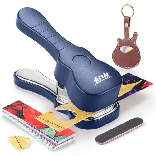 ArtAt Guitar Pick Punch Kit – Bass Guitar Picks Puncher With 15 Pick Strips