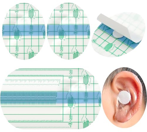 VEGCOO 60PCS Autocollant Oreille Etanche, Protege Oreille Autocollant, Protection Étanche Oreille, Cache-Oreilles Transparents, Cache Oreilles Imperméable pour Teinture Capillaire, Douche, Baignade