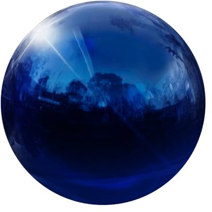 sourcing map Gazing Globe Decor Ball 3,5 pollici 90 mm riflettente da giardino sfera cava lucidata, senza cuciture in acciaio inox, globo a specchio liscio per decorazione giardino casa, blu scuro
