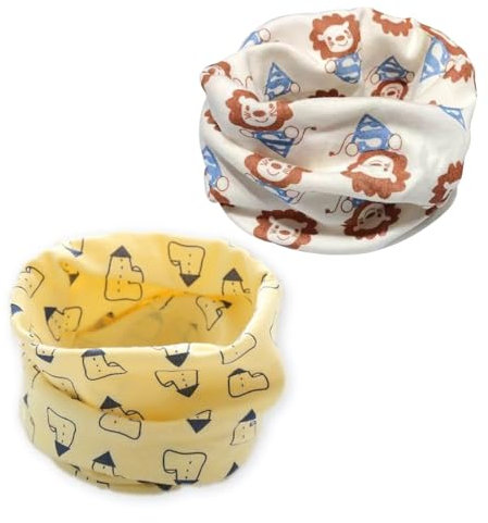 QOCUILC 2 Stück Baby Schal Strickschal Dick，Loop Kinder Baumwolle Herbst，Warm Schlauchschal Loop，Nackenwärmer Winddicht Halstücher Multifunktionstuch für Winter,Herbst Frühling