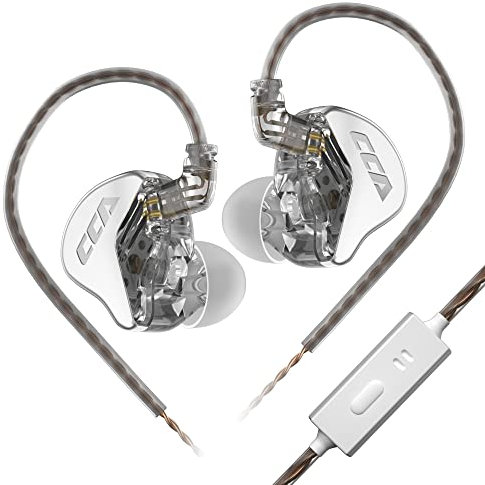 keephifi CCA CRA Ecouteur IEM Filaire in Ear Monitor avec Micro,DJ Casque avec Diaphragme Ultra-Fin Pilote Dynamique,Basses Profondes,3.5mm Oreillette Fil pour Gaming PC,Chanteur,Musicien