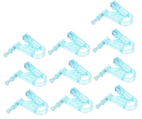 Healeved 10 Piezas de piercing oreja piercing para oreja Herramienta piercing práctica perforador de orejas herramienta para perforar la oreja sin Acero titanio Light Green