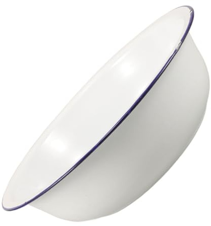 NIYANGLE Bassine En Émail Blanc Multifonction 34 Cm Pour Bain De Pieds Et Lavage, Vintage, Usage Domestique
