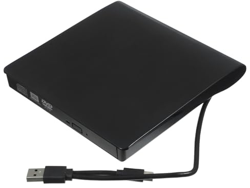 LIGIGWASH CD DVD con Doble USB y Type C Grabadora Rápida Compatible con PC Portátil y Diseño Elegante Negro sin Instalación de Drivers Transmisión para Almacenamiento y Reproducción