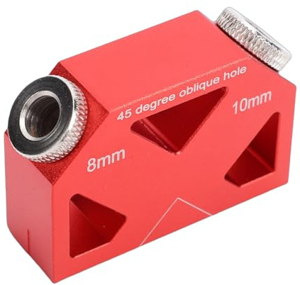 Luocute 45 Degree Drill Positioner, Aluminum Alloy Dowel Drill Guide Joiner for Woodworking, with 9.5mm Bit for Strong Joints in Furniture Frames Toys