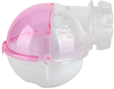 Caseta baño para hámster 16x12x12cm plástico Transparente con Cubierta antiesparcimiento - fácil Limpieza, observación óptima para pequeños roedores y Hurones (Rosa)
