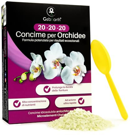 GebEarth® | Concime Orchidee 20-20-20【300 g】| Nutrimento completo per Orchidee in vaso | Formula bilanciata ad azione rapida con microelementi chelati.