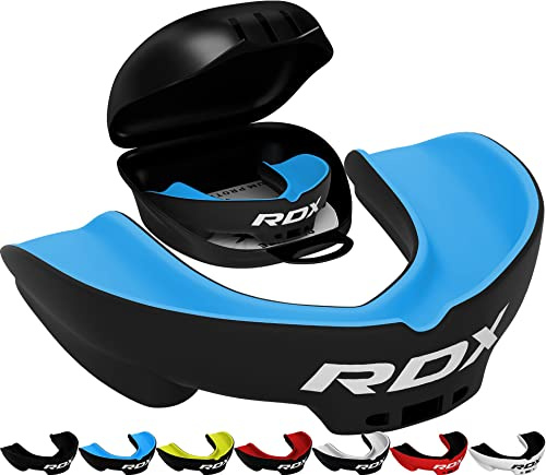 RDX Mouth Guard for Boxing MMA Kickboxing Muay Thai Judo Karate - Kids Gum Shield Mouthpiece Jaw Protector with Case, Martial Arts Football Lacrosse Hockey Bjj Contact Sports Junior Below 12 Years Age