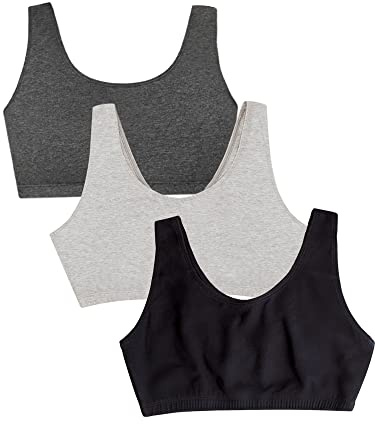 Fruit of the Loom Sport-BH med inbyggd linne f r kvinnor, Svart/ljung gr/kol, 100 stor