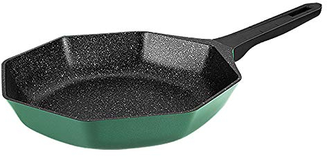 OQHAIR Non-Stick Frying Pan Medical Stone Coating Chef's Pans with Heat Resistant Handle Use for Gas and Incuction Cooker