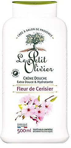 LE PETIT OLIVIER - Crème Douche Fleur De Cerisier 500ml - Formule Extra Douce pour une Douche Apaisante et Rafraîchissante - Gel Douche et Bain Hydratant pour la Peau du Corps. - Le Lot De 3