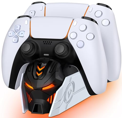 ALEEMTRY Cargador Mando PS5, Dual Accesorios ps5 Mando Cargador con Apariencia Genial para Mando ps5, Cargador para Playstation 5 Mando/Edge Mando