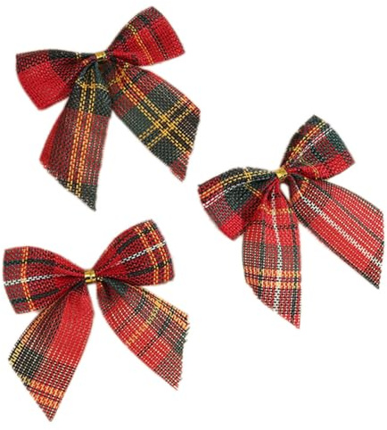 Wambere 20 fiocchi per albero di Natale, fiocco decorativo natalizio con campanellino, decorazione natalizia con fiocchi per albero di Natale, decorazione per albero di Natale, fiocco decorativo per