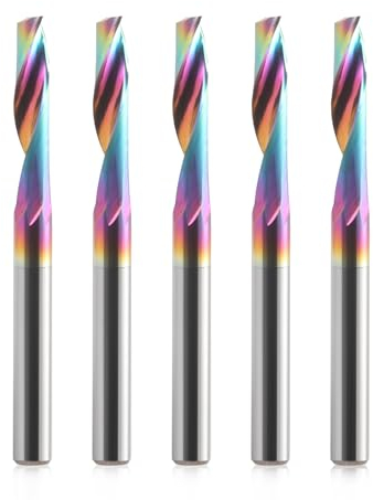 Fresa CNC para aluminio con una ranura, fresadora de vástago de 4 mm, fresa helicoidal VHM con revestimiento DLC, diámetro de corte de 4 mm, longitud de corte de 17 mm, fresa de extremo de metal duro,