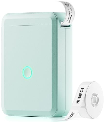 NIIMBOT Stampante per etichette, Mini Bluetooth D110 Dispositivo per etichettatura autoadesiva, Dispositivo per etichettatura portatile, Stampante per etichette autoadesive con iOS Android, per casa,
