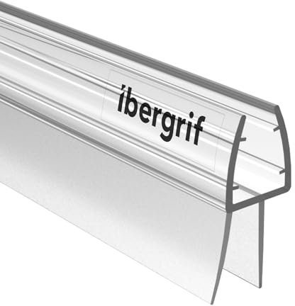 Ibergrif M101-100 Duschdichtung [100 cm] Verlängerter Wasserabweiser für 5-8mm Glastüren - Universell für alle Duschtüren, Wasserdicht & Perfekter Passform - Dichtungsprofil mit Schimmelresistenz
