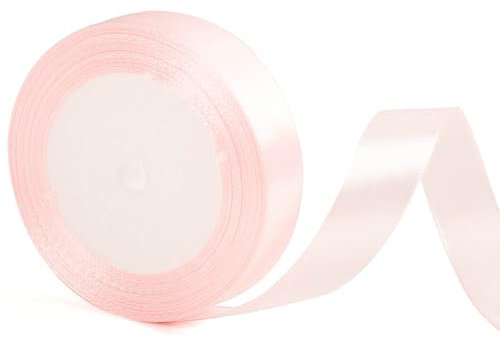 20mm brett ljusrosa band för presentinslagning 22m, rosa band tygband för presentinslagning Julkaka hårtillbehör bukett blomsteraffär hantverk bröllopsbil dekorationsband