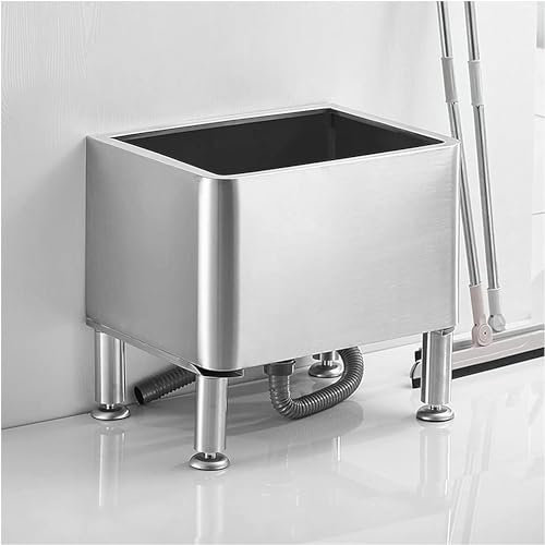 CNBYDK Évier de Nettoyage de Sol Commercial Portable pour la Maison ou l'hôtel, évier de Nettoyage de Sol en Acier Inoxydable, Bassin de Service de Nettoyage
