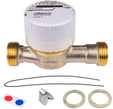 Contatore acqua universale Q3 = 4 freddo + acqua calda lunghezza costruzione 130 mm connettore 1 pollice