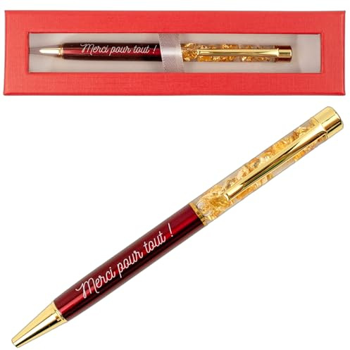 Ernestine - Stylo Merci pour tout - Idée cadeau remerciement homme femme - Cadeau de Noël départ à la retraite - Stylo personnalisé merci pour tout - Stylos maitresse ou maitre fin d 'année scolaire