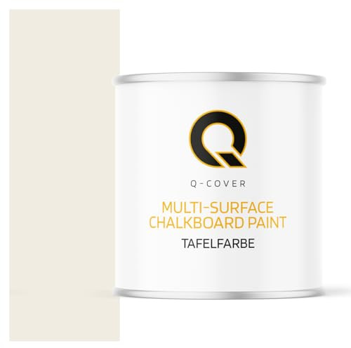 Q-COVER Vernice lavagna 2,5 L Opaca - Bianco puro RAL 9010 - Pittura per lavagna a base d'acqua per mobili, legno, pareti, metallo