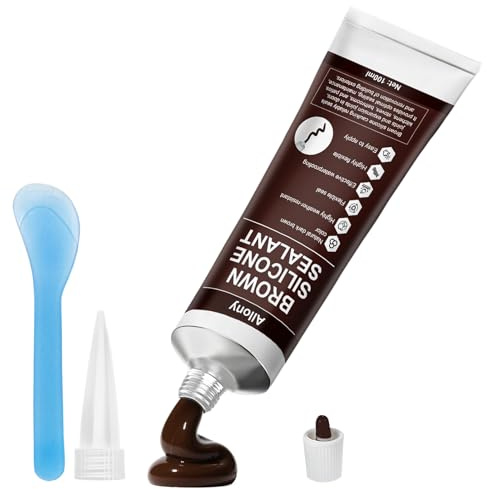 ALLONY Silicona Marron, Silicona Marron Exterior, Masilla Exterior Impermeable, silicona Neutra para Marcos de Puertas Ventanas, Juntas y Unión Multiusos, Sellador Universal, 100ML