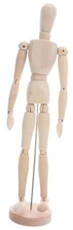 DOITOOL Manichino Snodabile in Legno Modello di Figura Umana per Artisti Base Inclusa Altezza per Disegno e Decorazione
