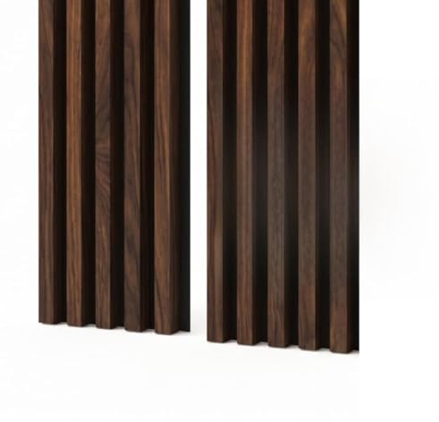 MEBANO. Pannelli Fonoassorbenti Decorativi per Pareti MDF su Feltro 240 x 53 cm (2 pezzi da 240 cm x 26,5 cm) Colore Noce Pannello Decorativo Fonoassorbente Acustici Effetto Legno