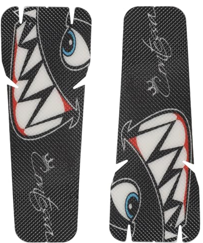 Gurtt 1 paio di adesivi per mountain bike, protezioni per telaio bicicletta per pedivelle/manubri (per guarnitura/nero), 14x5,5 cm