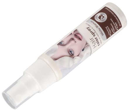 Dioche Temporaire Blanc Blanc Spray Temporaire pour Cheveux - Spray de Teinture pour Cheveux Blancs Lavables et Non Gras pour Hommes et Femmes - Vibrant 30 ML