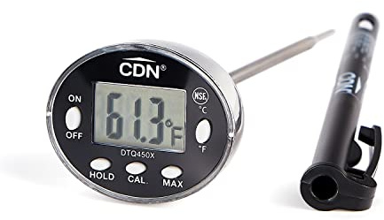 CDN Waterproof Digital Thermometer Long 4.75 Stem, NSF Certified, Ideal for for Bread Baking, Cooking, Brewing - DTQ450X