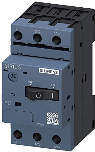 Siemens 3rv1011–1ha10 Disjoncteur Taille S00 pour protection du moteur, Class 10 une Version 5.5... 8 A n Release 104 A Connecteurs Connexion Standard Capacité de commutation, Blanc